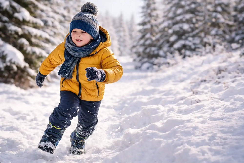 Nepromokavá dětská kotníková zimní obuv do sněhu a mrazu