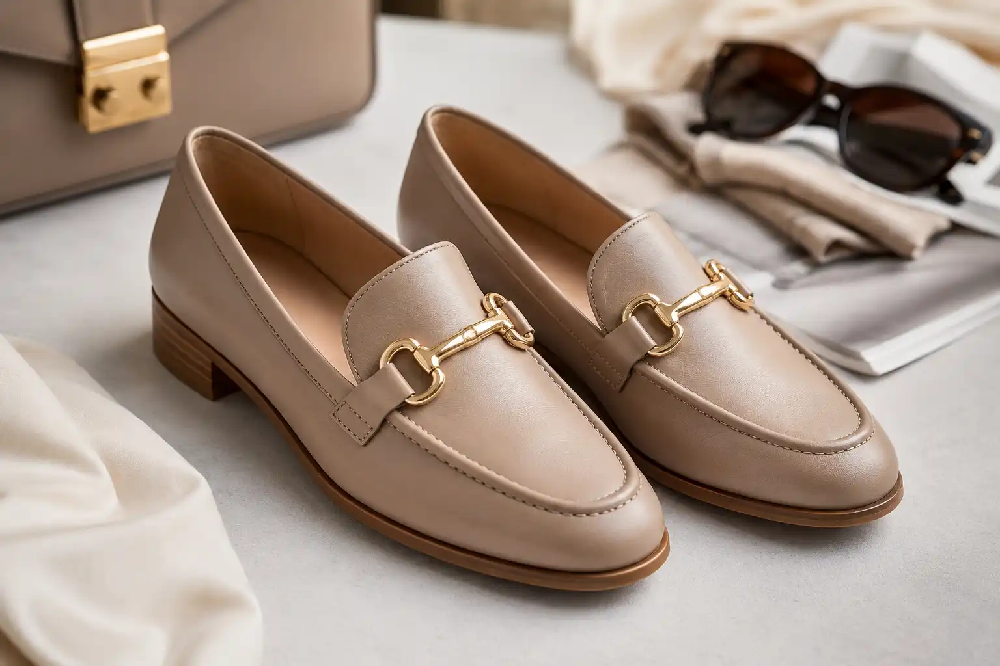 Dámské kožené polobotky loafers pro elegantní casual styling